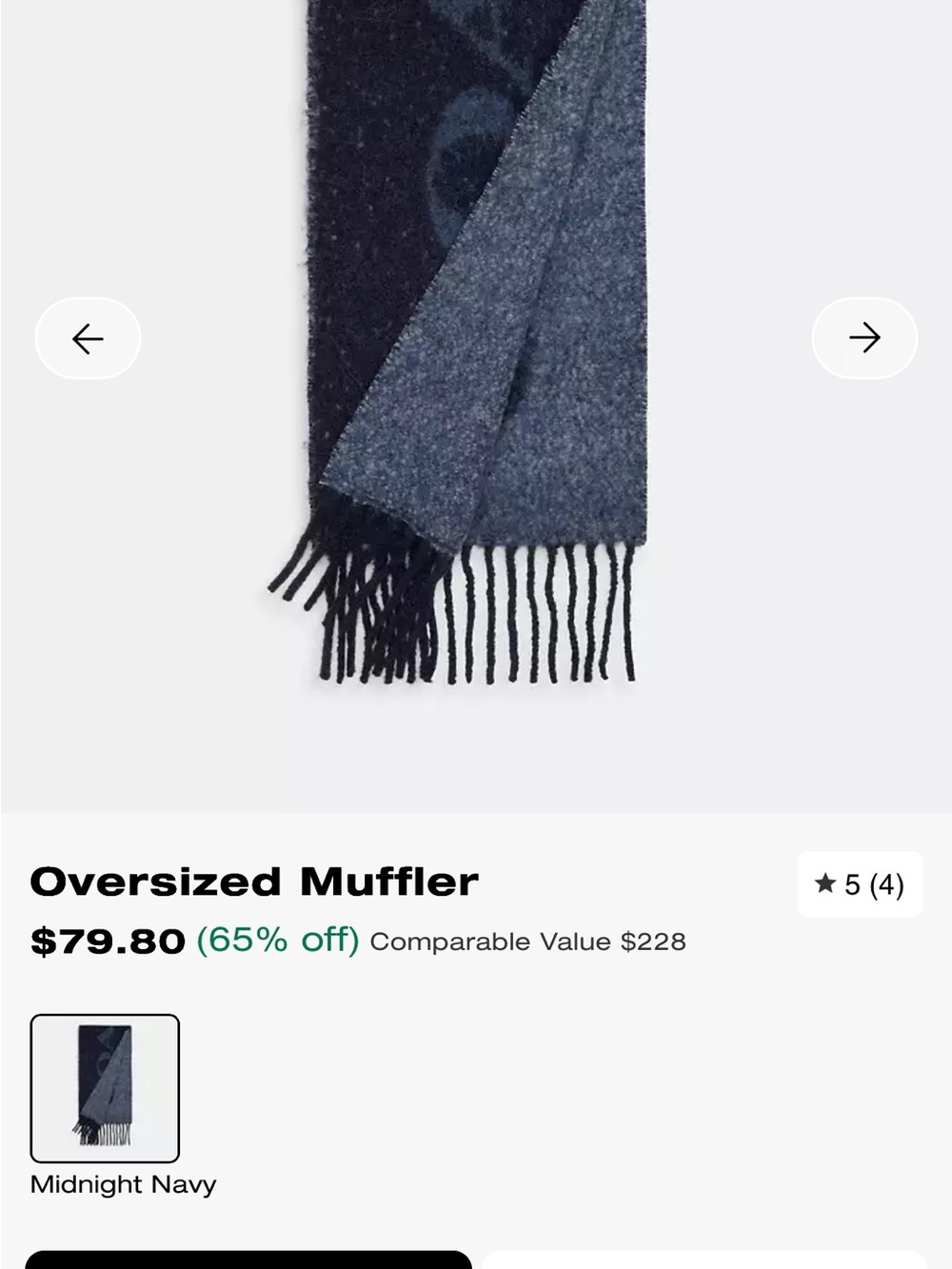 Coach Branded oversized muffler Scarf 100% merino wool - Picture 6 of 7